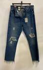 NWT Levi's Womens Blue Distressed High Rise Wedgie Straight Leg Jeans Size 27x26 image number 1