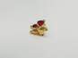 14K Yellow Gold Guilloche Enamel Butterfly Brooch 3.0g image number 2