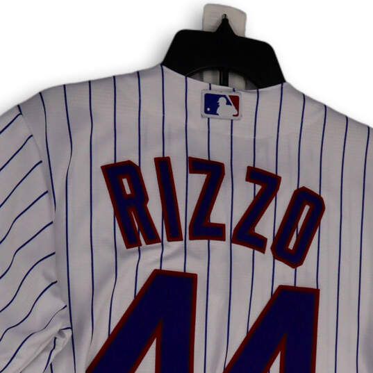 Anthony Rizzo official Youth Cubs home pinstripe jersey from Majestic