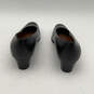 Womens J002 Black Leather Square Toe Slip On Pump Heels Size 7.5 M image number 5