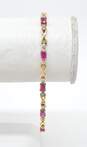 10K Yellow Gold Ruby Diamond Accent Bracelet 5.3g image number 1