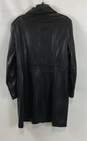 Jones New York Womens Black Leather Long Sleeve Collared Trench Coat Size XL image number 2