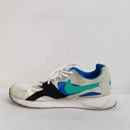 beweging Beperken Kabelbaan Buy the Nike Pantheos White, Kinetic Green, Blue Retro 916776-101 Size 10.5  | GoodwillFinds