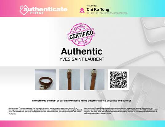 Yves Saint Laurent Brown Belt - Size One Size image number 7