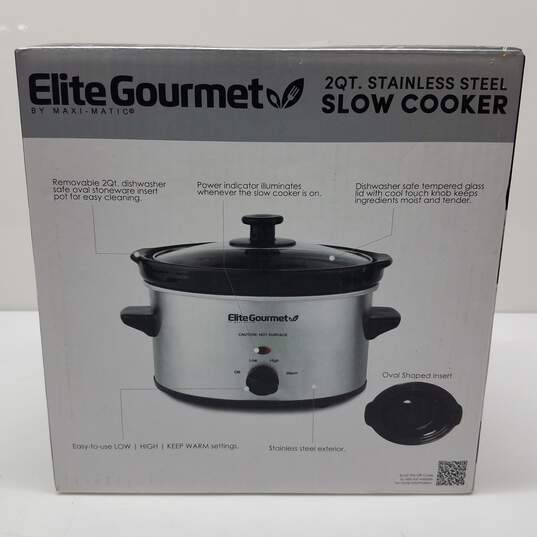  Elite Gourmet Stainless Steel Slow Cooker, Dishwasher