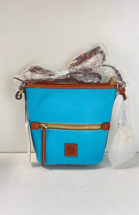 Dooney & Bourke Pebble Leather Small Zip Sac Crossbody Sky Blue image number 1