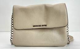 Michael Kors Leather Bedford Flap Crossbody Cream