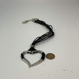 Designer Brighton Silver-Tone Black Cord Heart Shape Pendant Necklace alternative image