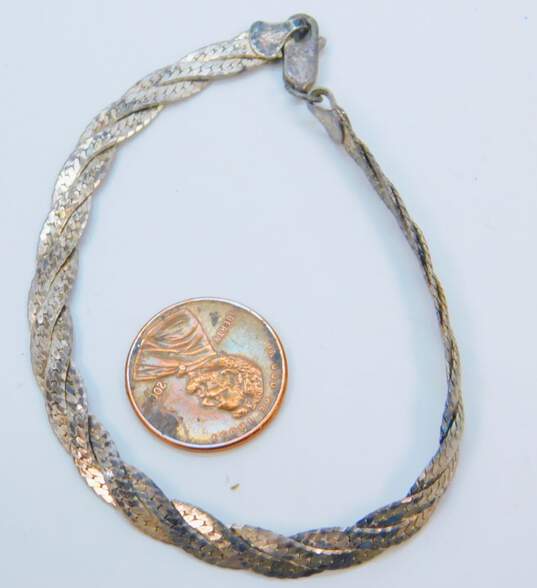 Artisan 925 Sterling Silver Resin Square Pendant Necklace & Braided Bracelet 32.2g image number 4