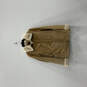 Womens Beige Long Sleeve Fur Spread Collar Pocket Full-Zip Jacket Size M image number 1