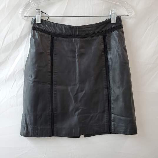 Mango Black Leather Mini Skirt image number 1
