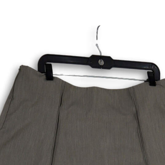 Womens Gray Pleated Regular Fit Pull-On Knee Length A-Line Skirt Size 14 image number 4
