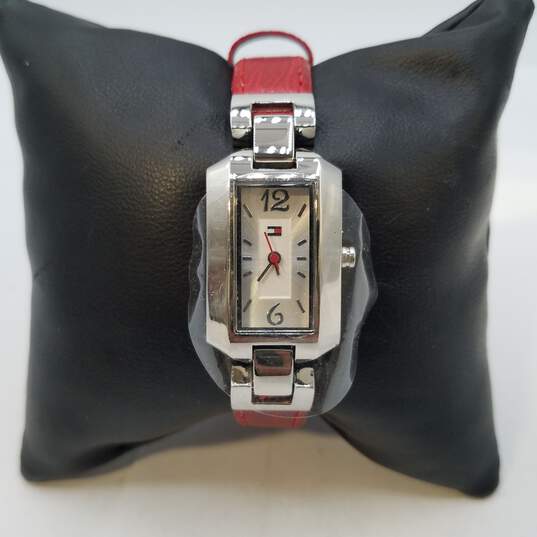 Tommy Hilfiger 20.3.14.0636 Red Bracelet Leather Analog Watch W/Tag 28g image number 2
