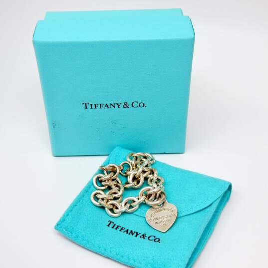 Tiffany & Co 925 Please Return To Tiffany Heart Tag Bracelet 25.5g image number 1