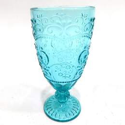 The Pioneer Woman Amelia Blue Teal Glass Goblets Set of 4 alternative image