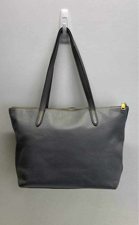 Coach Pebble Leather Taylor Gallery Tote Grey image number 2