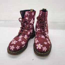 Dr. Martens Women's Page Meadow 8-Eye Floral Print Burgundy Canvas Boot Size 8 alternative image