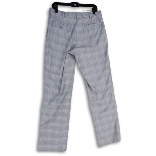 Mens Gray White Plaid Flat Front Straight Leg Chino Pants Size 32X32 image number 2