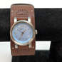 Designer Fossil JR-1011 Silver-Tone Leather Strap Round Analog Wristwatch image number 1
