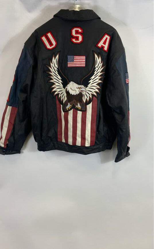 American Leather Black Bomber Jacket - Size XXL image number 2