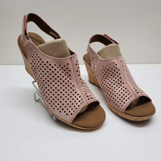 Rockport Women's Leather Slingback Wedges Sandals Comfort Shoes Sz 8.5 image number 1