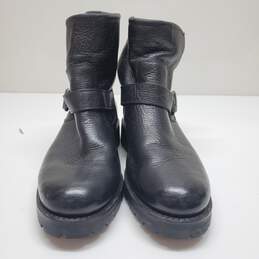 Frye Black Pebbled Leather Buckle Sherpa Lined Men's Boots Size 7 alternative image