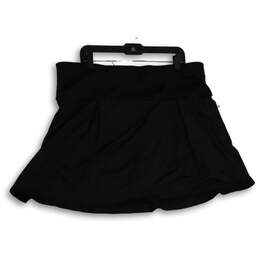NWT Womens Black Pleated Elastic Waist Pull-On Short A-Line Skirt Size 2X alternative image