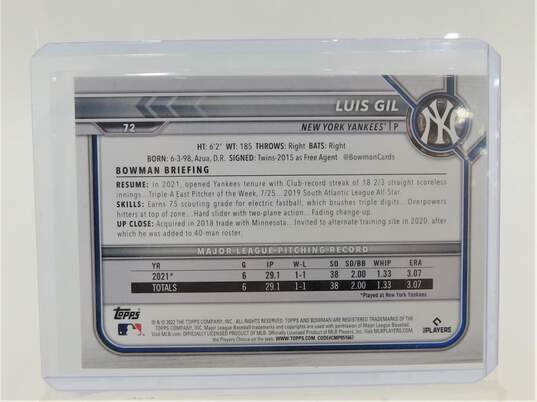 Luis Gil Bowman Rookie New York Yankees image number 2