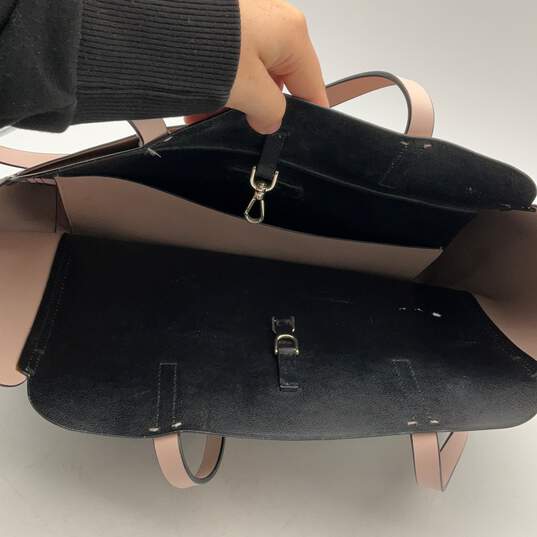 Kate Spade Womens Pink Black Inner Zipper Pocket Double Handle Tote Bag image number 5