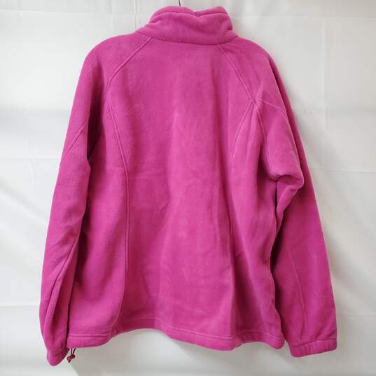 Columbia Sportswear Company Women's Pink Full-Zip Sweater Fleece Jacket Size 1X image number 2