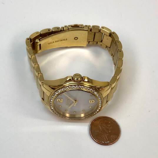Designer Coach CA.67.7.34.0678S Gold-Tone 3 ATM Quartz Analog Wristwatch image number 3