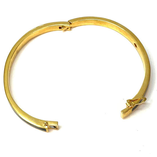 Designer Kate Spade Gold-Tone Enamel Hinged Bangle Bracelet w/ Dust Bag image number 4