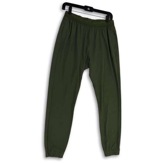 Womens Green Elastic Waist Pockets Tapered Leg Activewear Jogger Pants Sz M image number 2