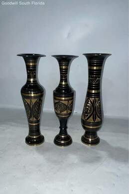 Hand Etched Solid Brass Indian Vases 3 alternative image