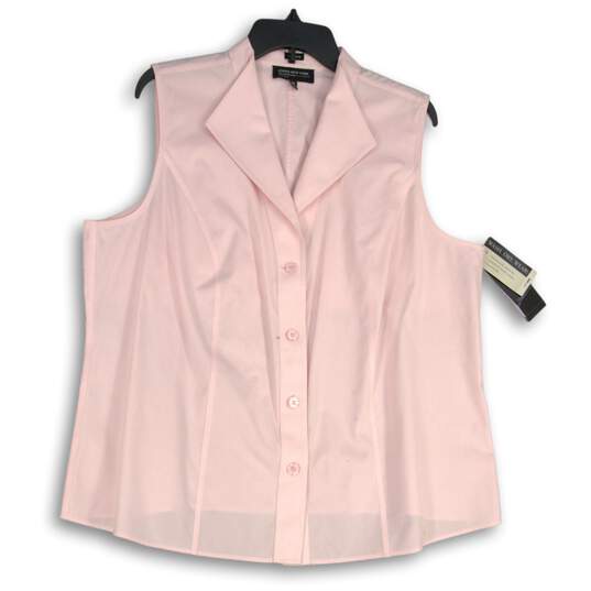 NWT Jones New York Womens Pink Sleeveless Button Front Blouse Top Size 18W image number 1
