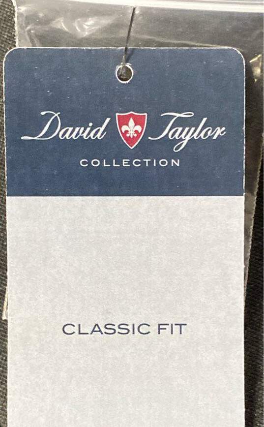 NWT David Taylor Mens Black Classic Fit Single Breasted Suit Jacket Size 40 image number 6