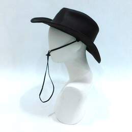 HADZAM Block made of Grain leather cowboy hat for men & women shapeable Hat Sz L alternative image