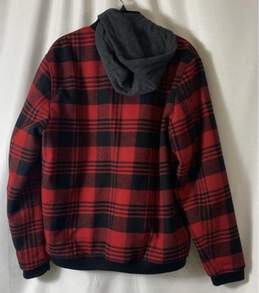 Levi's Mens Black Red Plaid Long Sleeve Hooded Full Zip Bomber Jacket Size XL alternative image