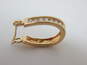 Elegant 14K Yellow Gold Diamond Accent Oblong Hoop Earrings 2.9g image number 5