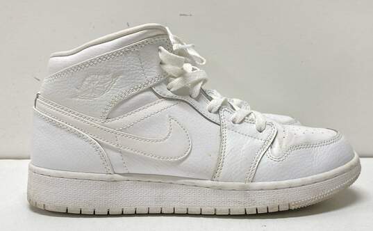 Nike Air Jordan 1 Mid Triple White Sneakers 554725-126 Size 6.5Y/8W image number 3
