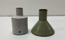 Jonathan Adler Hand Made Pottery Set of 2 4inch Tall Modern Ceramic Bud Vases