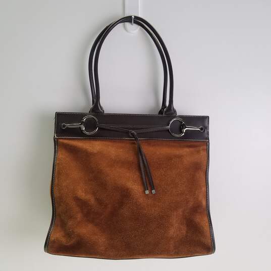 Franklin Covey Leather Computer Tote Bag / Laptop Case - Brown