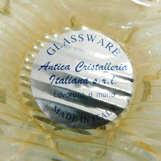 Vintage Antica Cristalleria Italiana by Savarese Art Glass Bowl w/ Tag image number 3