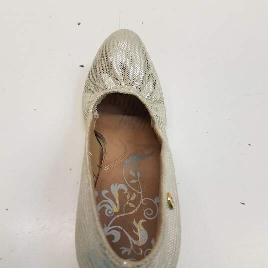 Adore Silver Metallic Ballroom Dance Heels Shoes Size 8 M image number 8