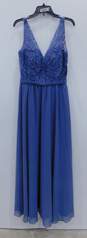 Women's Unbranded Blue Lace Sleeveless Dress Size 10 image number 2