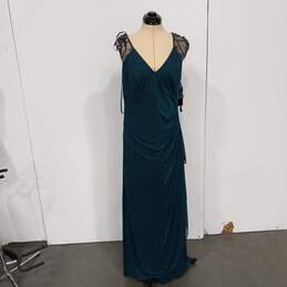 Xscape Forest Green Beaded Shoulder Formal Dress Size 14 - NWT