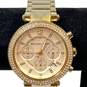 Designer Michael Kors MK-5354 Gold Tone Rhinestone Analog Quartz Wristwatch image number 1
