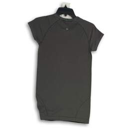 Lululemon Womens Swiftly Tech Black White Striped Pullover T-Shirt Size 6 alternative image