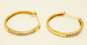 10K Yellow Gold 0.18 CTTW Round Channel Set Diamond Hoop Earrings 2.2g image number 3