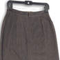 Womens Dark Brown Denim Flat Front Back Zip Straight & Pencil Skirt Size 4 image number 4